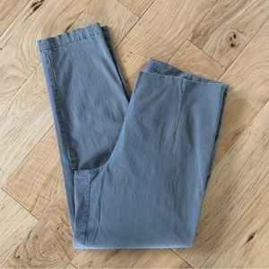 Rundholz Pants Black Label Cotton Blend Ankle Trouser Flat Front Taupe Gray Sz L